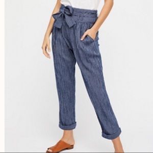Free people striped cropped pantts